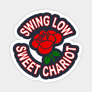 Single Red Rose and Swing Low Sweet Chariot Quote Magnet