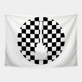 White Checkerboard Guitar Tapestry