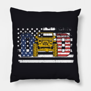 Jeep Dad American Flag Jeep Father's Day Papa Jeep America Jeep 4th of July Jeep Father Gift Pillow