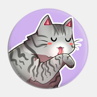 Gray Tabby Cat V.2 Pin