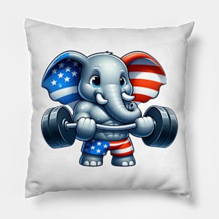 Muscular Elephant Pillow