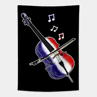 Cello French Flag Cellist France Musician Tapestry