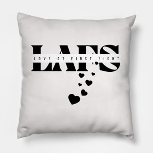 White and Black Love at First Sight Design Pillow