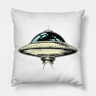 Retro Flying Saucer Pillow