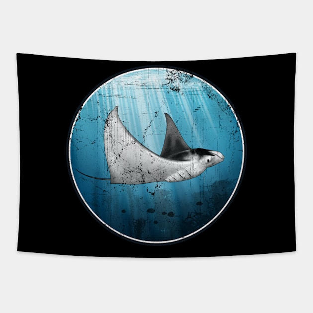 Manta Ray Tapestry by NicGrayTees