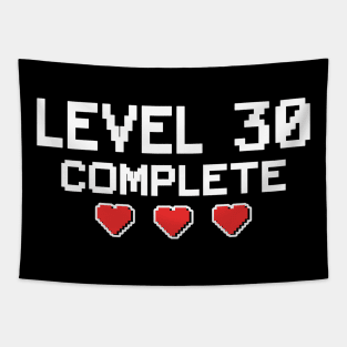 Level 30 Complete 30th Birthday 30 Years Gamer Tapestry