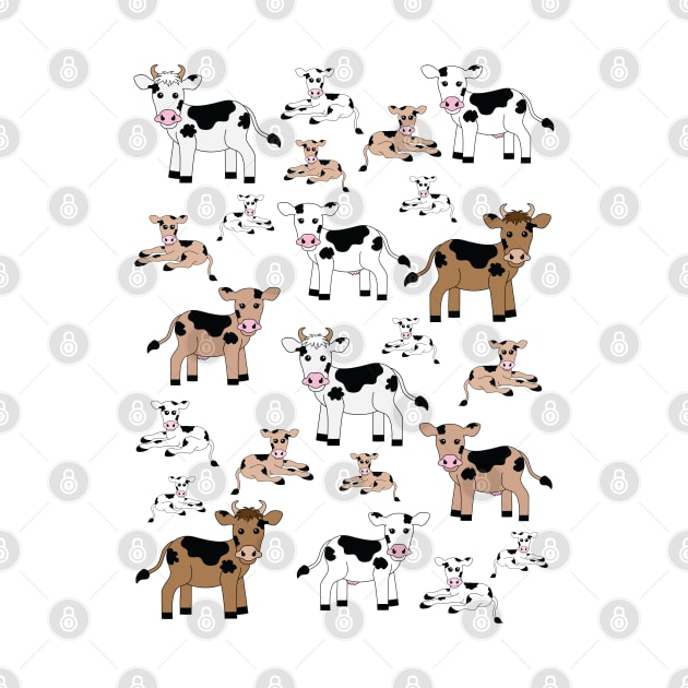 Brown and White Cows by PLLDesigns