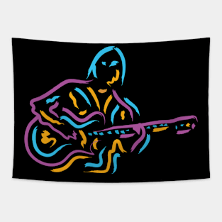 Guitarist Musician Modern Art Style Tapestry