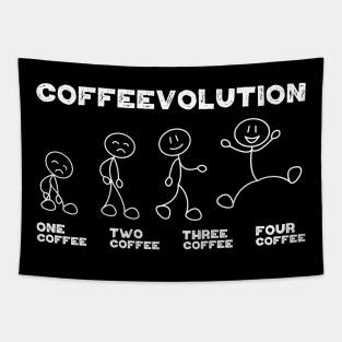 Funny Office Quote Coffee Lover Coffeevolution Evolution Tapestry