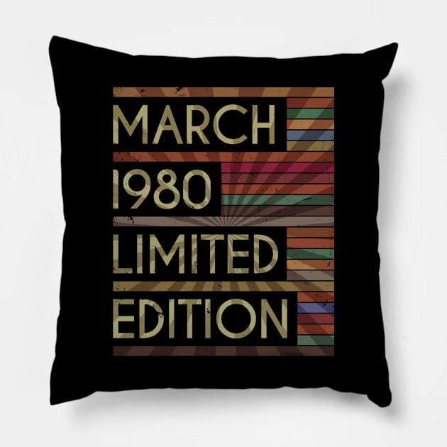 March 1980 Limited Edition Birthday Gift Pillow by hoopoe