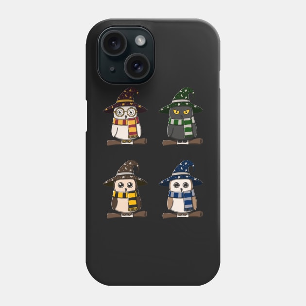 Cute Owls In Witch Costume Pack Phone Case by Luna Illustration