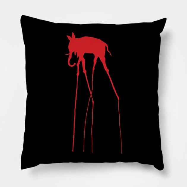 Salvador Dali Elephant Minimal Artwork Cutout Pillow by isstgeschichte