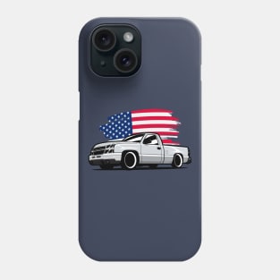 Gray Silverado with USA flag Phone Case