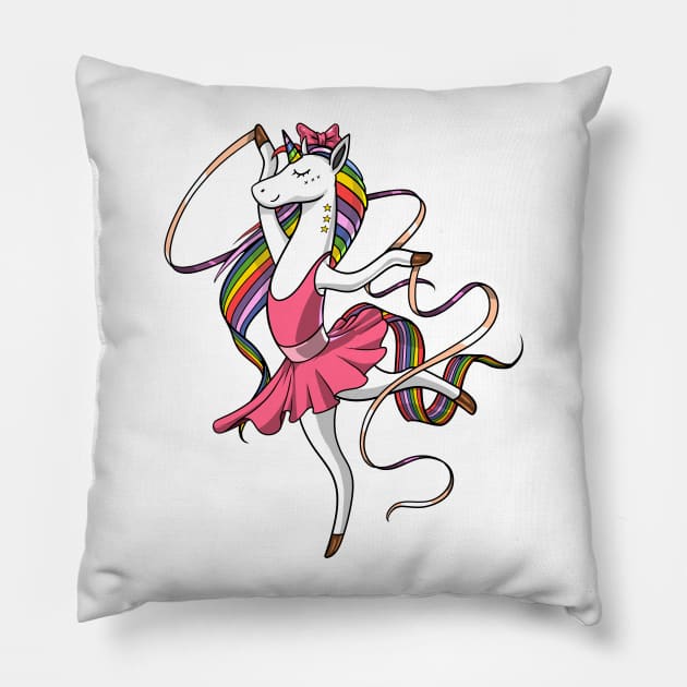 Unicorn Ballet Dancing Ballerina Pillow by underheaven