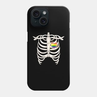 Ribcage With a Rainbow Heart Phone Case