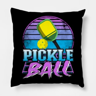 Retrowave Vaporwave Pickleball Paddle Vintage Pickle Ball Pillow