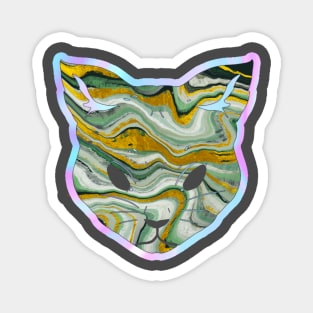 Geode prismatic iridescent gemstone cat - Wiccan Magnet