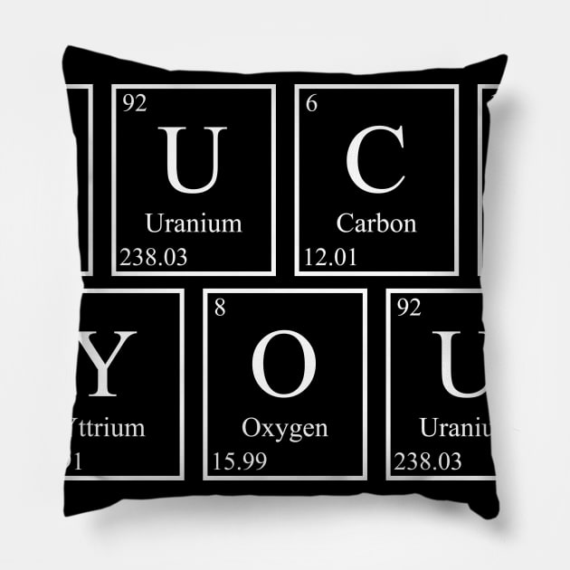 FUCK YOU - Periodic Table Pillow by GeekandNerdyStuff