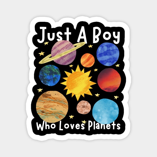 Just A Boy Who Loves Planets Magnet by The WYLD Tribe