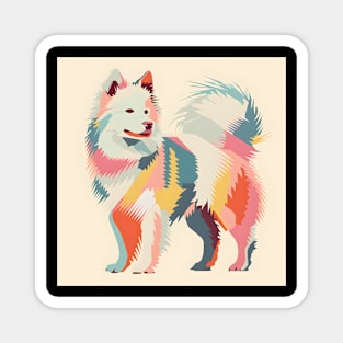 70s Eskimo Dog Vibes: Pastel Pup Parade Magnet