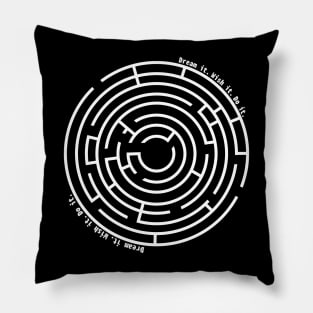 Maze Labyrinth White Pillow