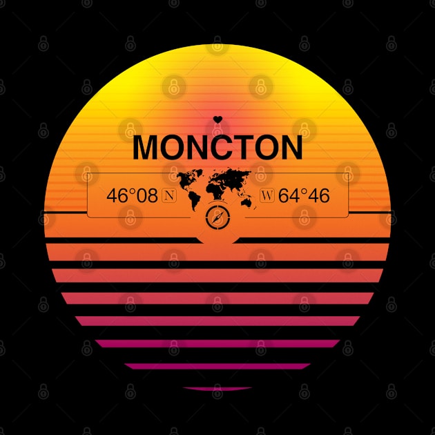 Moncton, New Brunswick Retro Sunset by MapYourWorld