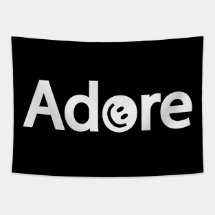 Adore being adorable text design Tapestry