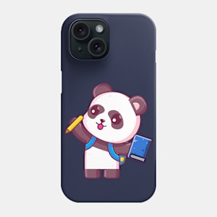 Cute panda go to school Phone Case