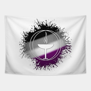 Paint Splatter Asexual Pride Flag Unitarian Universalism Symbol Tapestry