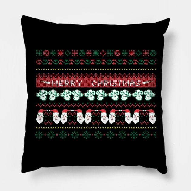 Bald Monkeys Ugly Sweater Pillow by TBM Christopher