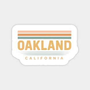 Oakland California Retro Stripe Design Magnet