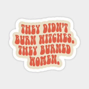 they didn't burn witches they burned women Magnet