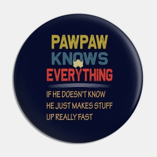 pawpaw knows everything if he doesn't know he just makes stuff up really fast.fathers day gift Pin