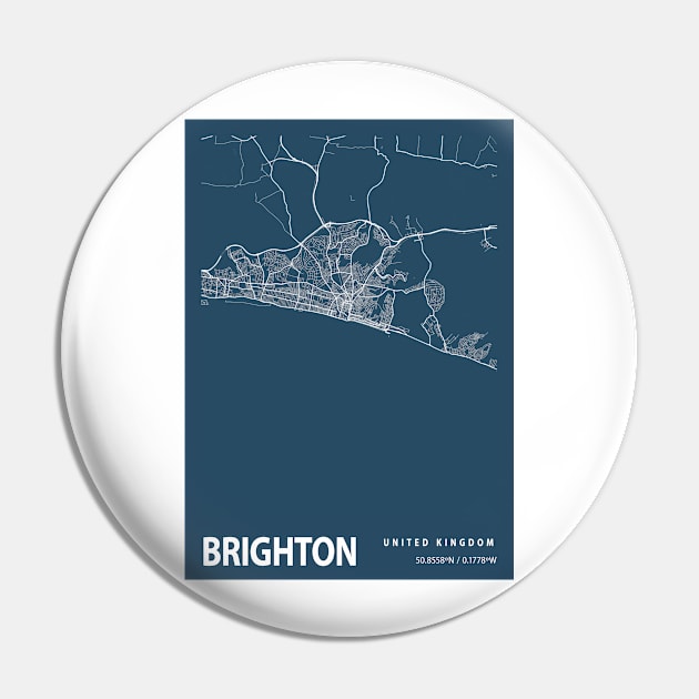 Brighton Blueprint Street Map, Brighton Colour Map Prints Pin by tienstencil