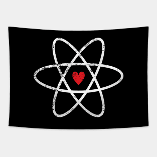 Atomic Symbol + Heart, Distressed Tapestry