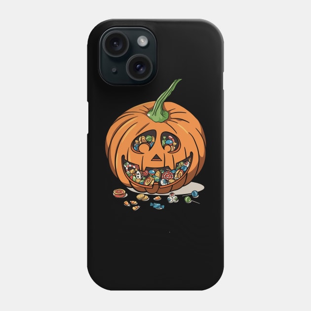 Halloween Pumpkin with Candies Phone Case by emanuelacarratoni