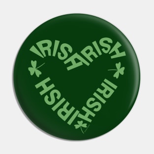 Irish Text Heart Pin