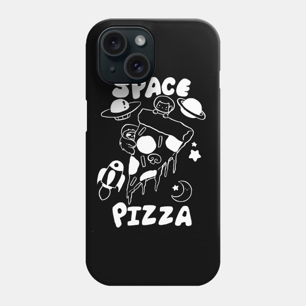 Space Pizza White Line Phone Case by saradaboru