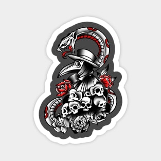 Plague Mask On Skulls Magnet