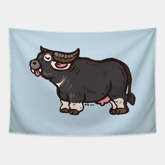 Fat buffalo Tapestry by nokhookdesign