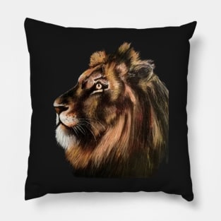 Lion pastel drawing Pillow