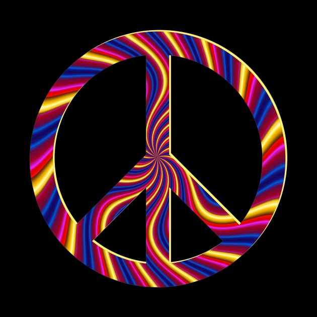 Peace Sign - Psychedelic Colors by VeryHippie.com