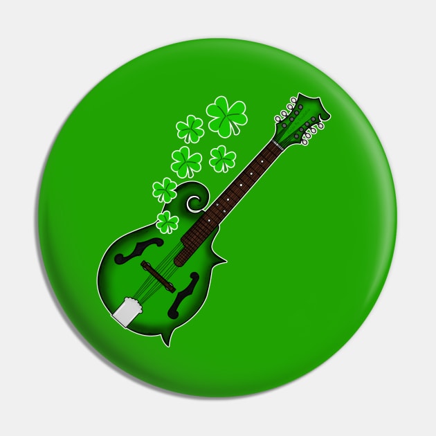 St. Patrick's Day Mandolin Player Mandolinist Irish Pin by doodlerob