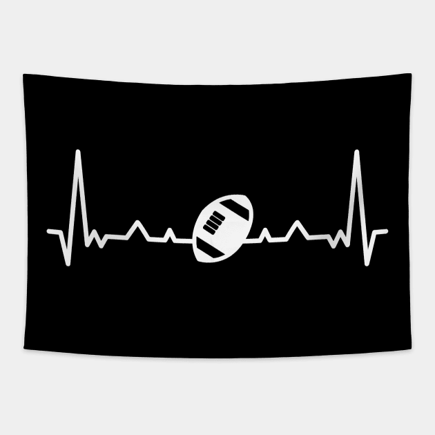 Funny gift American Football Quarterback Receiver Heartbeat T-Shirt Tapestry by PHAIVAYCHU