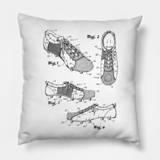 Soccer Training Shoe Vintage Patent Hand Drawing Pillow