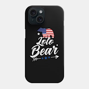 Lolo Bear Patriotic Flag Matching 4th Of July Phone Case