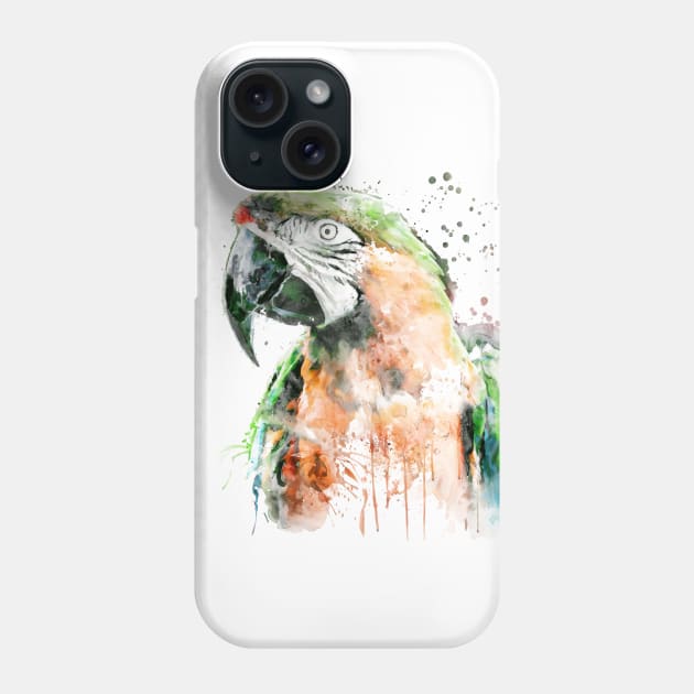 Military Macaw Parrot Head Phone Case by Marian Voicu