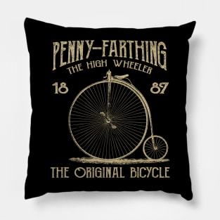 Penny Farthing High Wheeler Pillow