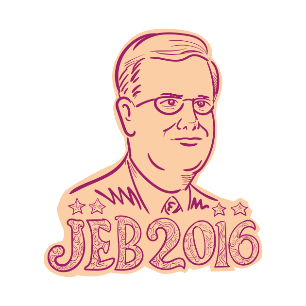 Jeb Bush 2016 President Cartoon by retrovectors