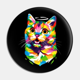 Angel Cute Cat Pop Art Pin